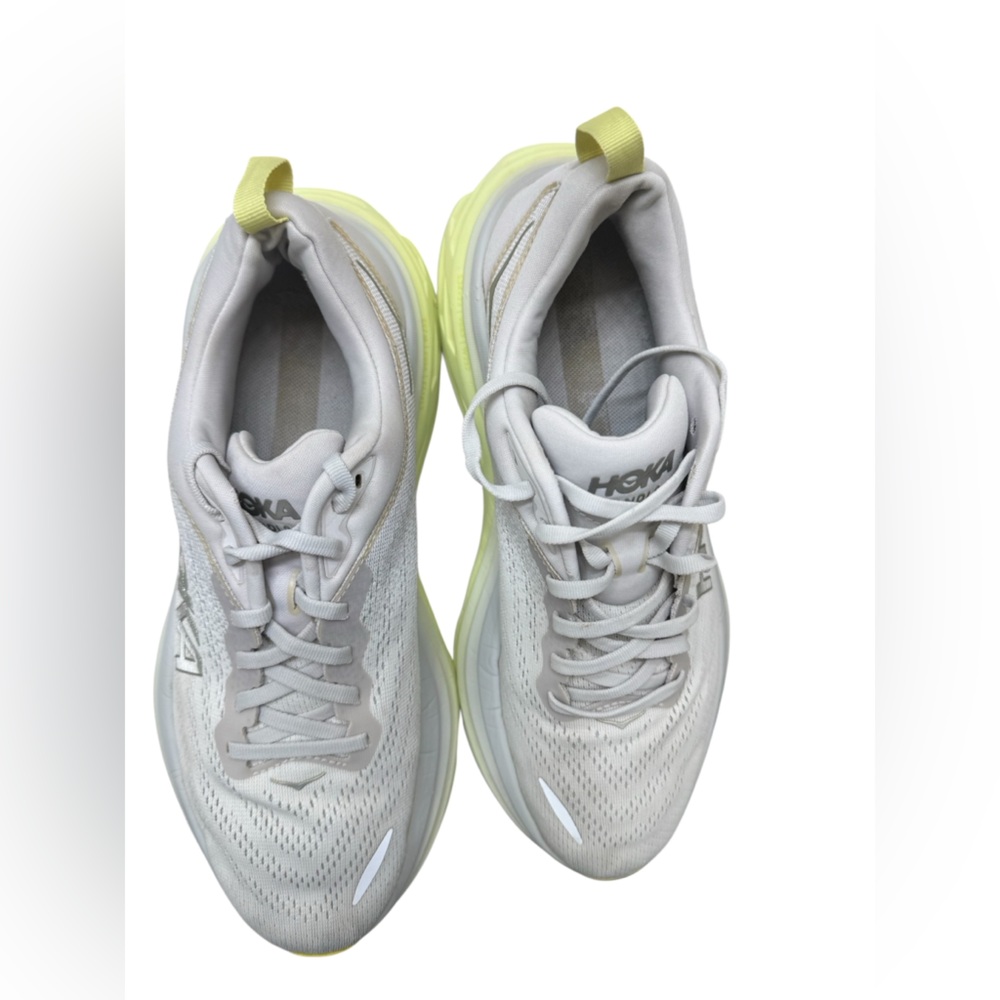 Hoka White and Light Yellow Athletic Shoes - Picture 6 of 7